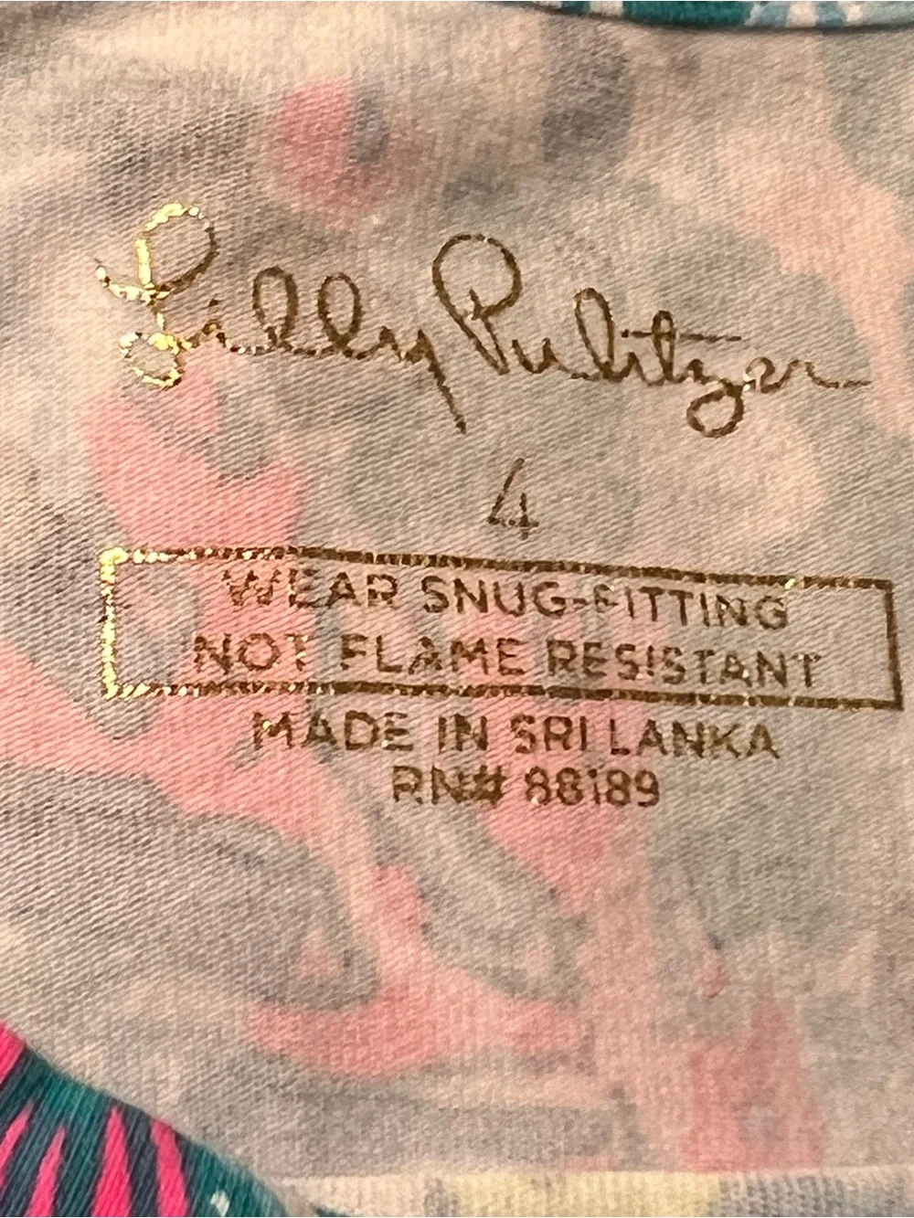 Lilly Pulitzer Dive Bar long pajamas girls size 4